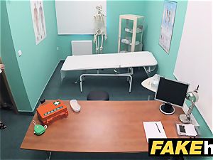 faux health center petite ash-blonde Czech patient health test